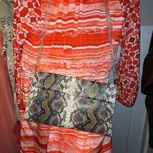 URBAN EXPRESSIONS Snakeskin Clutch Crossbody. NWT
